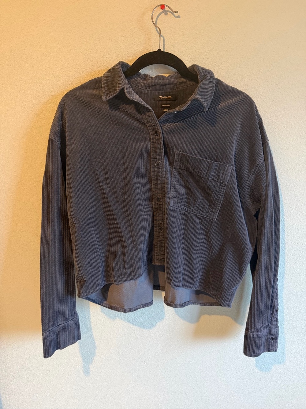 Madewell Oversized Corduroy Jacket in Navy